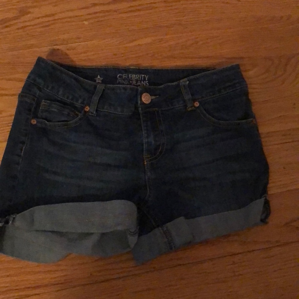Celebrity pink jean shorts